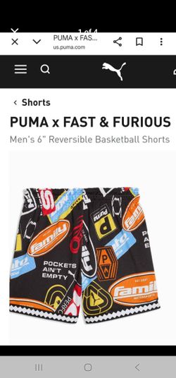 Puma Basketball Shorts Fast&Furios (Reversable) Men Sizes L&XL- Brand New