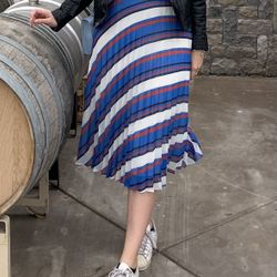 Zara Striped Midi Skirt - L