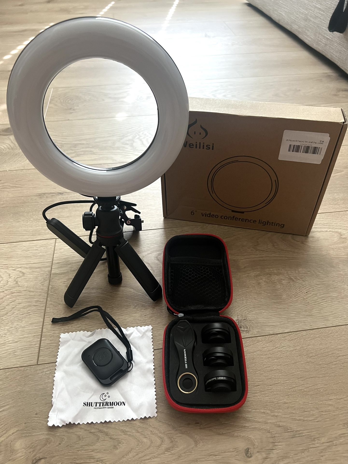 Content Creator Starter Kit NEW! Ring Light + Phone Lens Kit + Remote