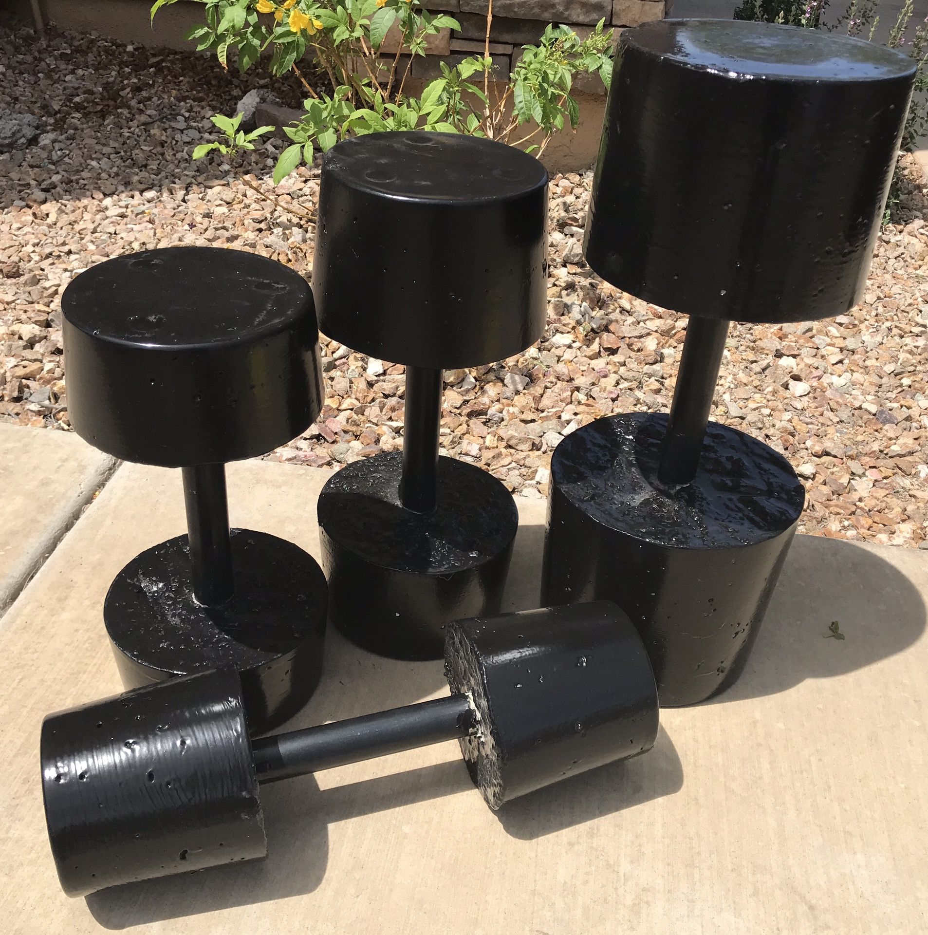 Made to order concrete dumbbell weights - 40lbs sold in pairs
