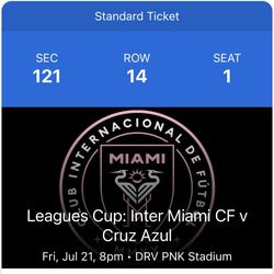 Inter Miami Tickets Messi First Game $500 Both 