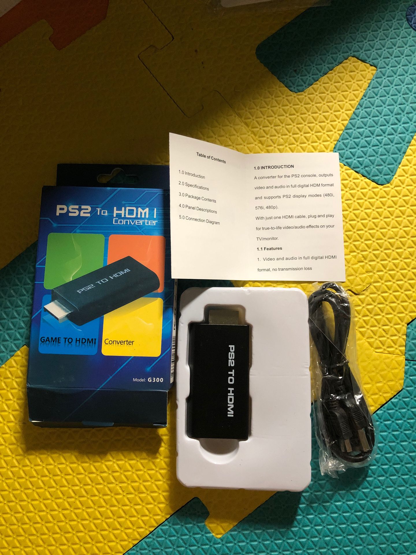 PS2 to HDMI Converter Adapter, Goodeliver Video Converter PS2 to HDMI Converter with 3.5mm Audio Output for HDTV HDMI Monitor Supports All PS2 Displa