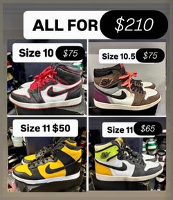 Jordan retro 1s size 10, 10.5, 11