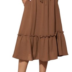 High Waist Tiered Skirts for Women Flowy Skirts for Women Below Knee