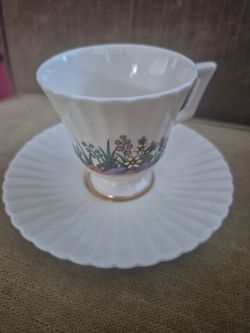 White Porcelain Teacup and Saucer Set