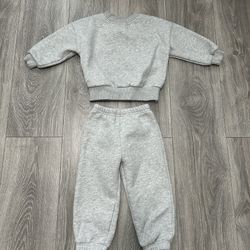 Purely Little Baby's 2 Piece Warm Tracksuit - Heather Grey Size 12-18 Months
