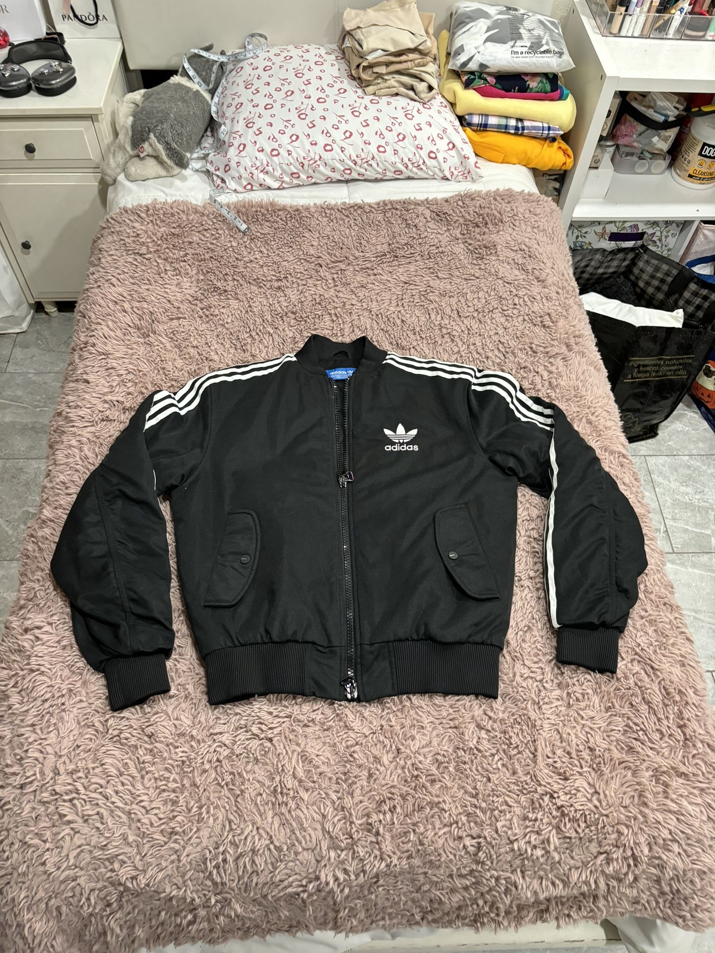 Adidas MA-1 Padded Black Jacket Bomber Style 