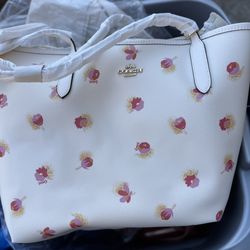 Coach CITY TOTE WITH POP FLORAL PRINT