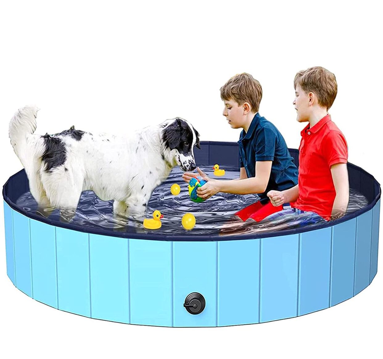 Dog Pet Swimming Pool for Dogs Foldable Outdoor Bathing Tub Hard Kiddie Pool with Dog Nail Clippers Set, 63” x 12”