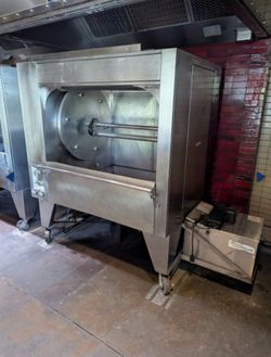 Wood Stone Commercial Stainless Steel Gas-Fired 6-Spit Rotisserie Oven with Themaco Big Dip Pro Grea