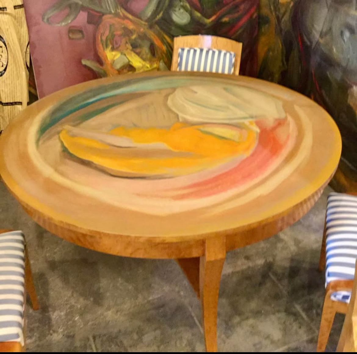 Custom Designer One Of A Kind Birdseye Maple Dining Or Foyer Table
