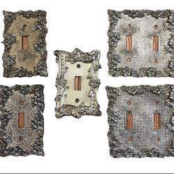 Vintage Gothic Ornate Brass Light Switch Cover Lot AMER TACK & HDWE 60s MCM