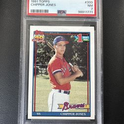 Chipper Jones 1991 Topps #333 Rookie RC PSA 7