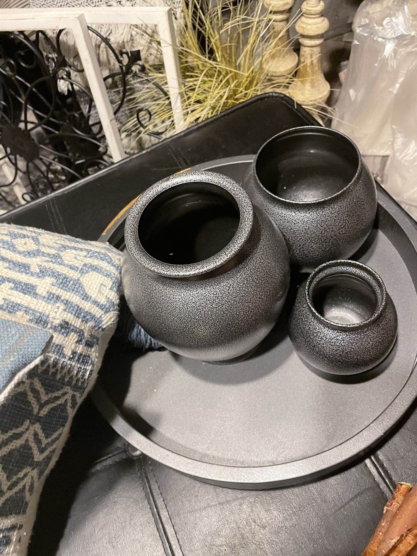 Tray with Three Decorative Bowls