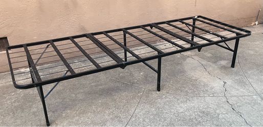 14"Tall Black Metal Folding Bed Frame For Twin