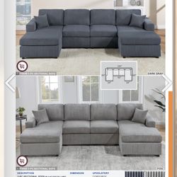 Corduroy couch double chaise new in box