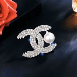 Designer Double C Bling Brooch 