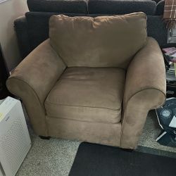 Tan/brown Faux Suede Chair