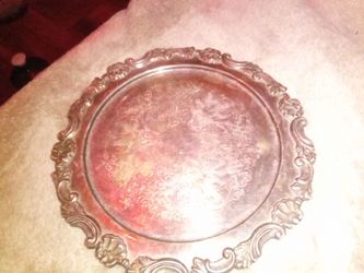 Vintage silver plated round serving tray