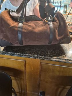 Suede overnight travel bag