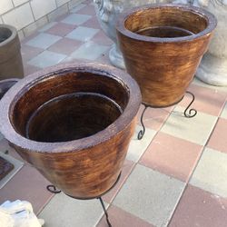 New Flower Pots Made Out Of Cement Steel Stand 