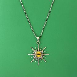 Sun Pendant Necklace for Men Women Streetwear Hip Hop Unisex Necklace