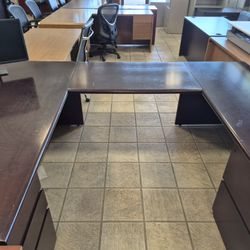 USED Espresso U Shaped Desk