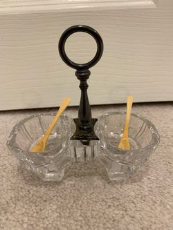 Vintage Crystal salt and pepper Holder