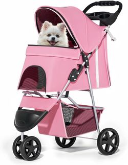 ADORABLE BABY PINK PET STROLLER 🎀🌟