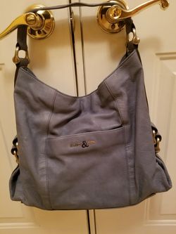 Sloan & Alex Blue Leather Slouch Bag