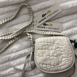 Limited edition LACOSTE + MALANDRINO embossed leather satchel cross body NEW WITH TAGS original packaging