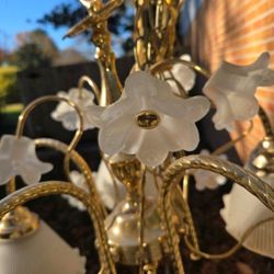 Glass Crystal Rose Chandelier 