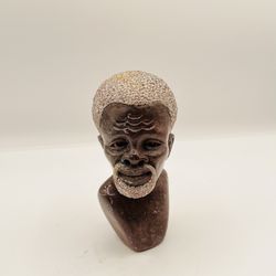Hand Carved African Shona Stone Sculpture Bust 6 Inch Tall Vintage 