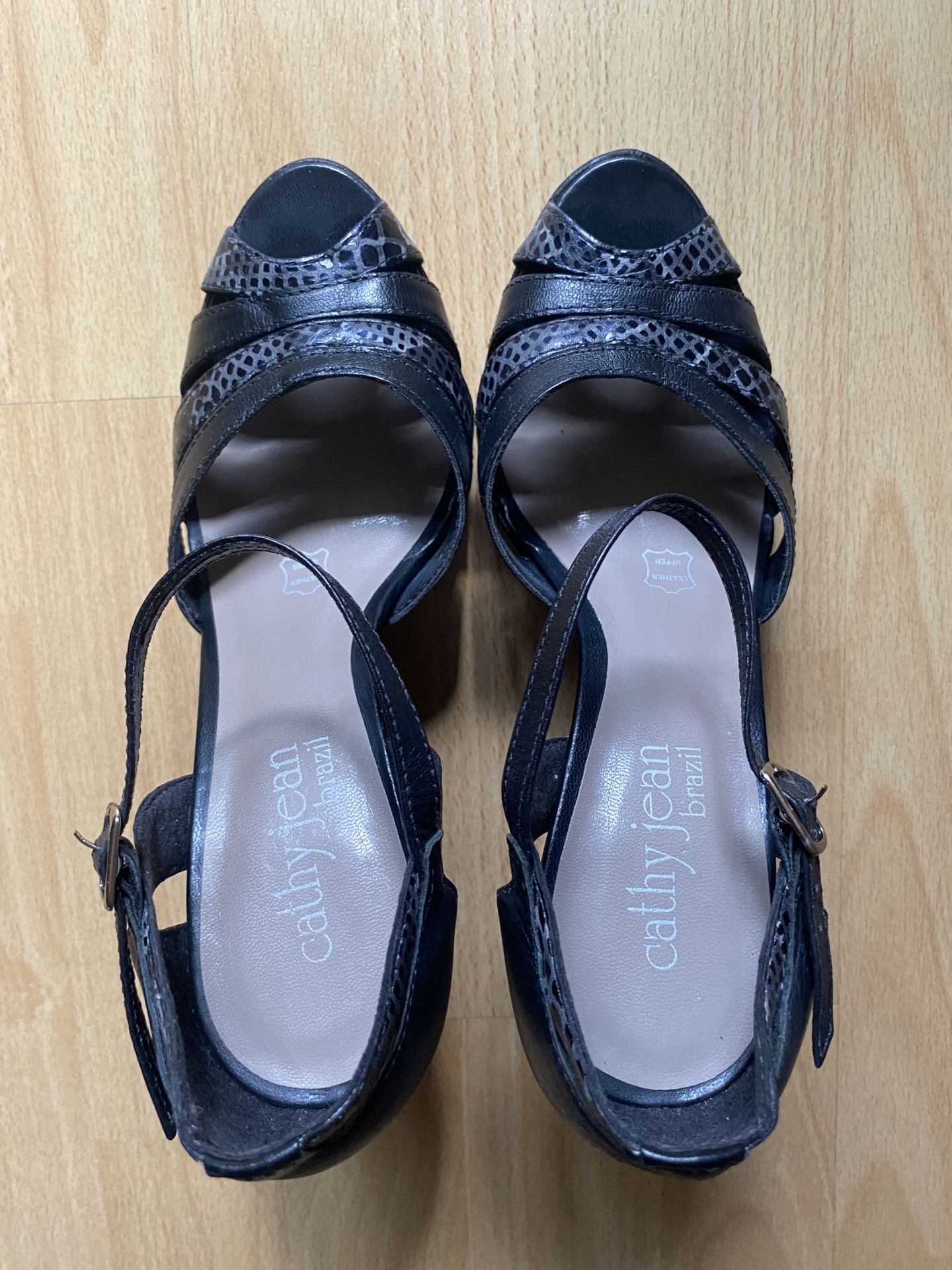 Black High Heel Sandals.  New