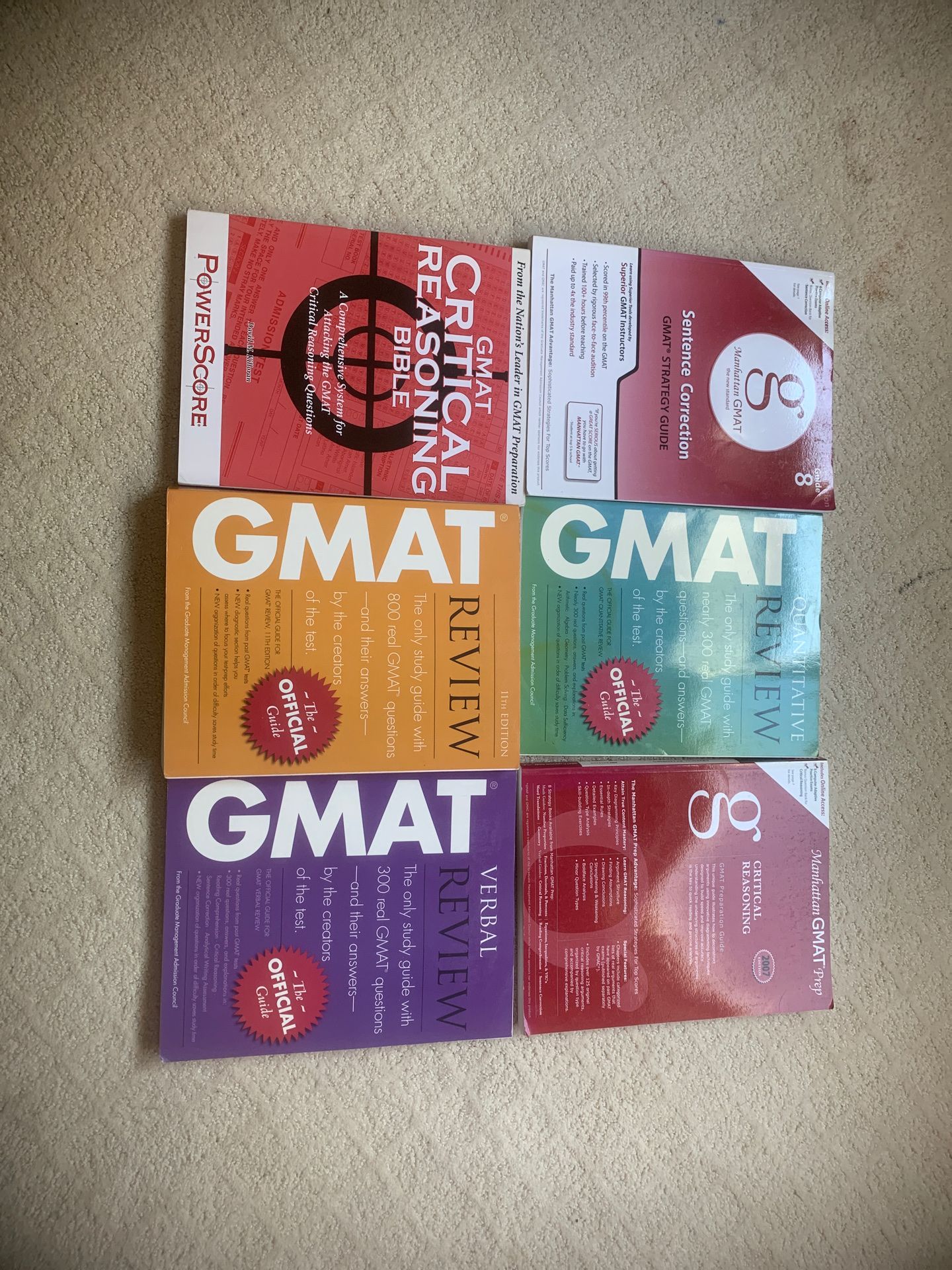 Several gmat books. $25 for all of them. No write-ins In any book