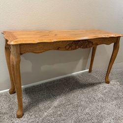 Vintage Carved Oak Sofa Table