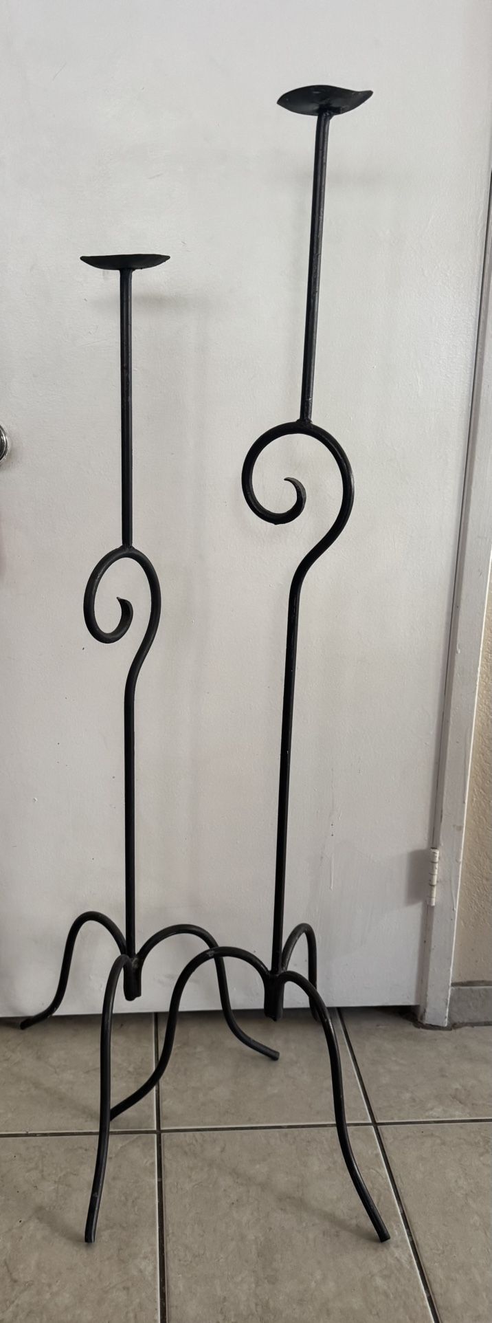 2 Iron Tall Candle Holder