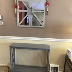 Console Table And Farm Door Style Mirrors 