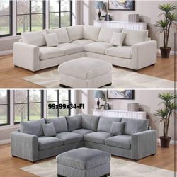 $499 sectional couch with ottoman
