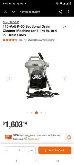 RIDGID K-50 Sectional Drain Cleaner Machine