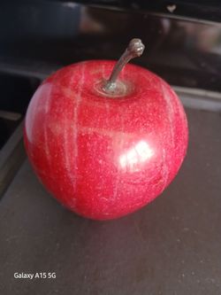 Red Marble Apple Paperweight