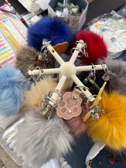 Fluffy Pom Pom Keychains
