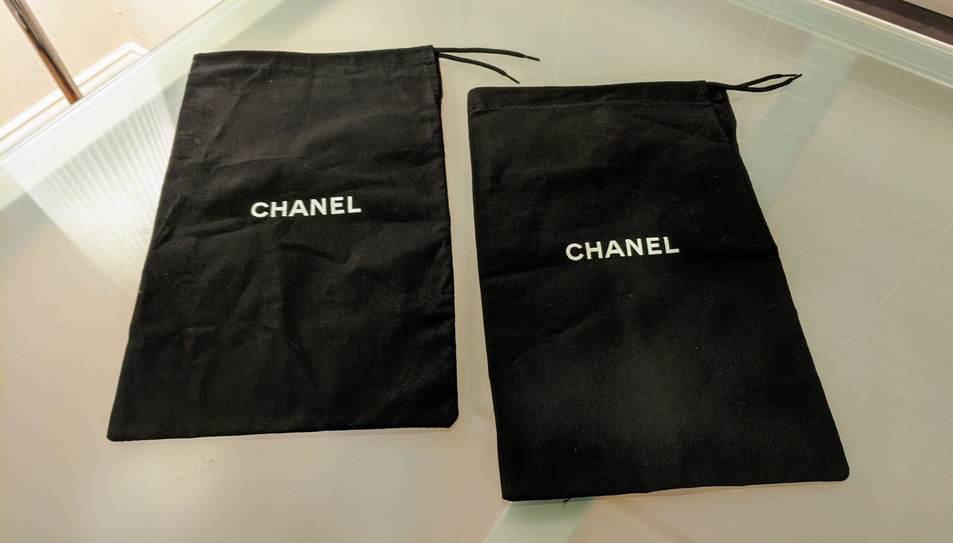 2 Black Chanel Drawstring Pouch Bags Bag