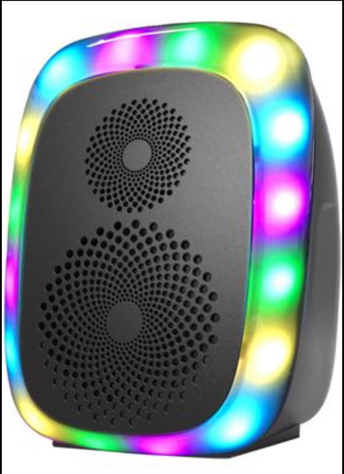 Portable Bluetooth Speaker with Mic Jack, Compact Size and Loud Volume, Colorful Lights, Bass Wireless Stereo Outdoor/Indoor Speakers  New  Pick up at