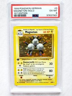 1st Edition Pokémon Magneton Holo Rare PSA 6 EX-MT German Base Set 1999 
