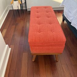 Office Star Katmandu Storage Bench – Bold Orange Statement Piece