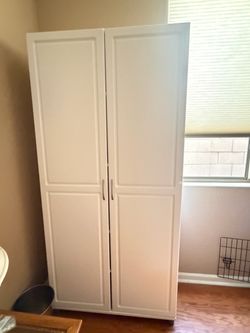 White Double Door Cabinet Armoire Wardrobe