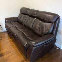 Living spaces genuine leather recliner