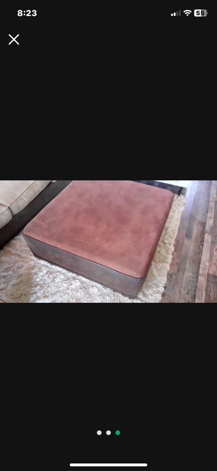 Square ottoman, coffee table