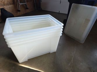 5x Ikea Samla storage totes 34 gallon